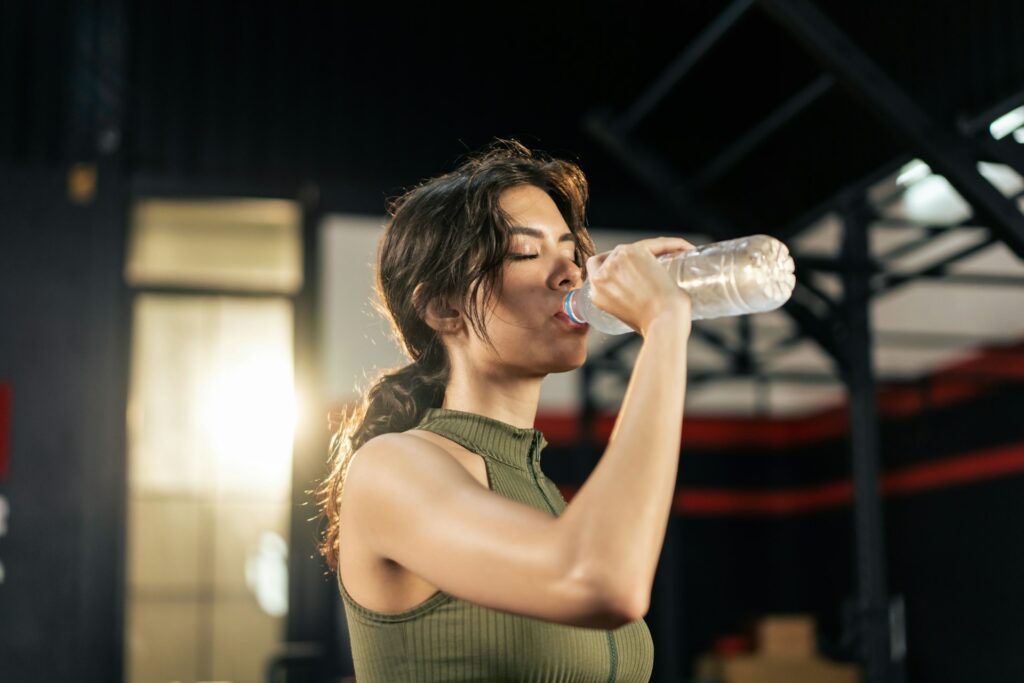 woman drinking water