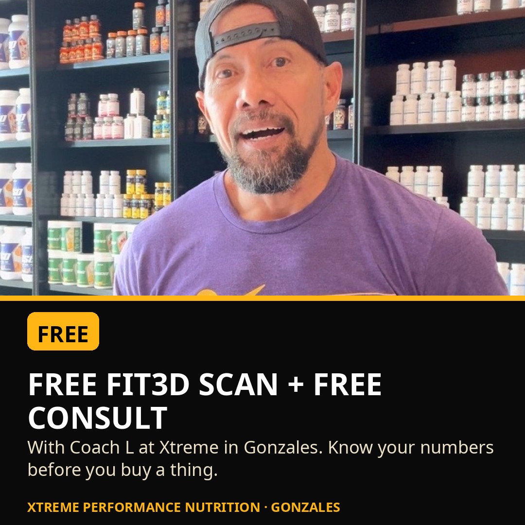 Free Fit3D scan and free consultation at Xtreme Performance Nutrition